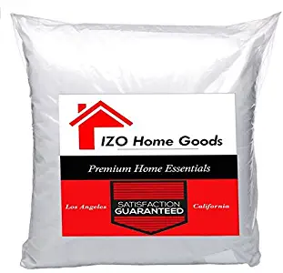 IZO Home Goods Premium Hypoallergenic Throw Pillow Insert Sham Square Form Polyester, 18" L X 18" W, Standard/White