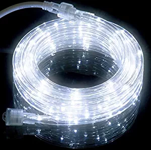 Izzy Creation 18FT Cool White LED Flexible Rope Lights Kit, 120V Plugin, Connectable, Indoor/Outdoor Lighting, 3/8", Home, Garden, Patio, Party, Event, Shop Windows