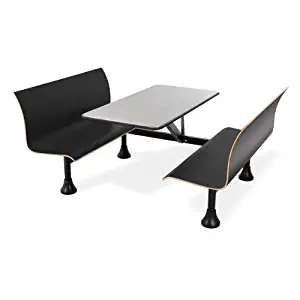 OFM Retro Bench with Stainless Steel Table Top and Wall Frame