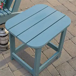 Outdoor Deck Patio Side Table in Blue Green Resin Wood-Look Finish Table Folding Outdoor Picnic Party Indoor CHOOSEandBUY