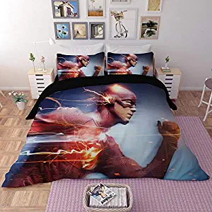 EVDAY The Flash Duvet Cover Set for Kids 3 Piece Ultra Soft Microfiber Bed Cover Set Including 1Duvet Cover,2 Pillowcases King Queen Full Twin Size