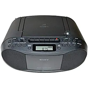 Sony Compact Portable Stereo Sound System Boombox with MP3 CD Player, Digital Tuner AM/FM Radio, Tape Cassette Recorder, Headphone Output & 3.5mm Audio Auxiliary input Jack