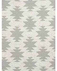 Max Studio Decorative Marled Aztec Throw Blanket Toss Geometric Shapes in Shades of Gray on Cream