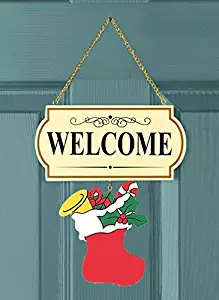 10 Pieces Set Interchangable Multi Holiday Welcome Sign Decoration Wall Hanging Door Festive Plaque Whimsical Decor - 11 1/2"L x 4 1/4"H, Each design approx. 4 1/2"L x 4"H.By CTD Store