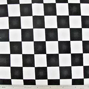 Window Curtain Valance Made from Racecar Checkered Flag Fabric