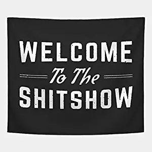 GAKILOVE Welcome to The Shitshow Tapestry, Funny Tapestry Wall Hanging Vintage Boutique Tapestry Wall Tapestry Home Decor for Living Room Bedroom Dorm Decor (59.1 x 51.2 inches)