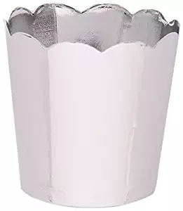 Simply Baked Petite Paper Baking Cups Metallic Silver 20-Pack Disposable and Oven-safe