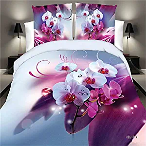 hjfigurine 4PCS Queen Size Duvet Cover Set Printing Bedding Set