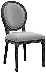 Oval Back Dining Room Chairs Grey and Black with Wire Brushed (Set of 2)
