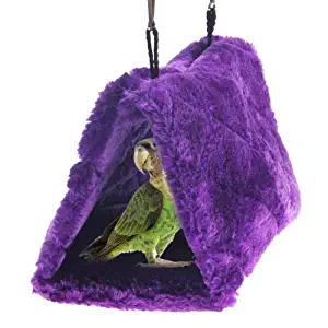 Cdycam Plush Pet Bird Hut Nest Hammock Hanging Cage Warm Nest Happy Snuggle Cave Tent