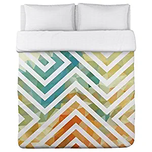 One Bella Casa Mila - White Multi Duvet Cover by OBC 88 X 88