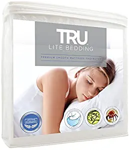 TRU Lite Bedding Cal King Size - Mattress/Bed Cover - Premium Smooth Mattress Protector, 100% Waterproof, Hypoallergenic, Breathable Cover Protection from Dust Mites, Allergens, Bacteria, Urine