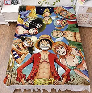 Mxdfafa Japanese Anime One Piece Luffy Bed Sheet Throw Blanket Bedding Coverlet Flat Bedsheets Cosplay Fan Gifts