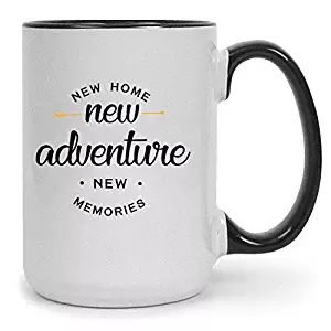 New Home 15 oz Ceramic Coffee Mug | Premium House Warming Party Present Lettered Tea Cup | First Time Home Owner Gifts for Men, Women | Home, Office, Kitchen Decoration