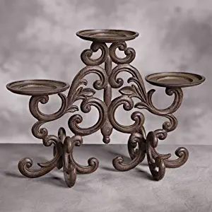 GG Collection Scrolled Metal Candleholder