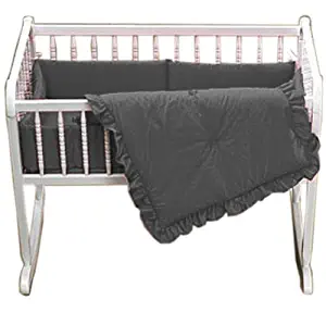 Baby Doll Bedding Solid Cradle Set, Grey