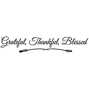 48"x8" Grateful Thankful Blessed Wall Decal Sticker Color Choices Kitchen Dining Room Table Family Wall Decal Sticker Art Mural Home Décor Quote