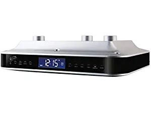 iLive iKB333S Under Cabinet Radio with Bluetooth Speakers (Silver)