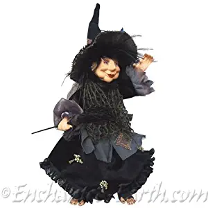 Witches of Pendle - Rosemary Kitchen Witch Hanging or Sitting (Burgundy) 35cm