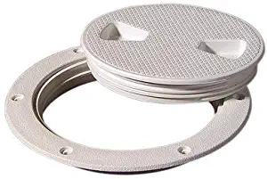 TCH Hardware 6" White Round Deck Plate Inspection Hatch - Detachable Water Tight Lid