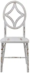 Veronique Series Stackable Diamond Wood Dining Chair - Lime White Wash - 38.75 in.