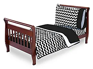 Baby Doll Bedding Chevron Toddler Bedding, Black