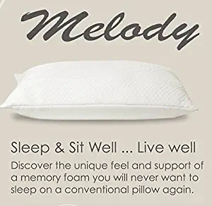 Luxury Melody Memory Foam Pillows, Ultra Soft Memory Foam Filling, Standard Size 18" x 28", Set of 2 Pillows