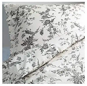 IKEA White and Grey Queen/Full Duvet Cover and 2 Pillow Cases