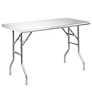 Royal Gourmet Stainless Steel Folding Work Table, 48" L x 24" W