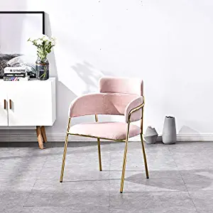 JIAJIA Pink, Modern and Classic Medieval Dining Table and Chairs, Velvet, Can Be Used in The Living Room, Dining Room, Bar, Bedroom.