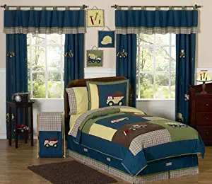 Sweet Jojo Designs Construction Zone Childrens and Kids 3 Piece Full/Queen Boys Bedding Set