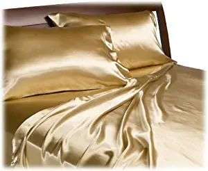 Royal Opulence Divatex Home Fashions Satin Queen Sheet Set, Gold
