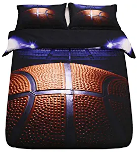 SDIII 2PC Basketball Bedding Microfiber Twin Sport Duvet Cover Set for Boys, Girls and Teens