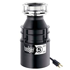 InSinkErator Badger 5 Garbage Disposal with Power Cord, 1/2 HP