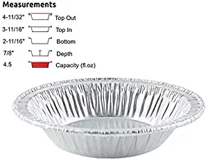 Pactogo 4" Aluminum Foil Tart Pan 7/8" Deep - Disposable Mini Baking Pie Tins (Pack of 50)