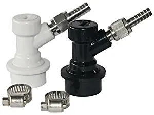 PERA Ball Lock MFL Quick Disconnects Set with Swivel Nuts (2) 5/16 Gas, 1/4 Liquid and clamp