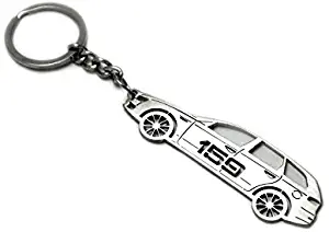 Keychain With Ring For Alfa Romeo 159 SW Stainless Steel Key Pendant Chain Automobile Gift Car Design Accessories Laser Cut Home Key