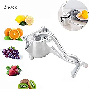 Stainless Steel Juicer Manualp, Portable Manual Juicer Single Press Lemon Squeezer Metal Lemon Lime Squeezer -Manual Citrus Press Juicer (2 Pack)