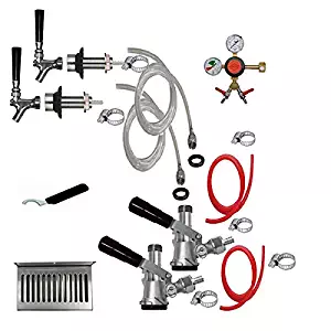 Bev Rite CRCK102 Premium Refrigerator Conversion Kit Door Mount Keg Tap Beer Double Line, without CO2 Tank Clear