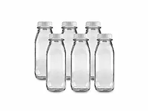 The Dairy Shoppe 1 Pint Glass Water Bottle 17 Oz (6)