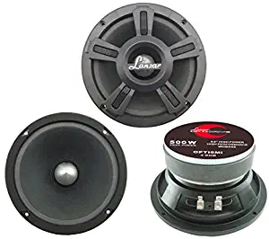 Lanzar Upgraded Opti Pro 6.5” High Power MidBass - Powerful 500 Watt Peak 105Hz – 12 kHz Frequency Response 30 Oz Magnet Structure 4 Ohm w/Paper Cone and Foam Surround Full Range Speaker - OPTI6MI