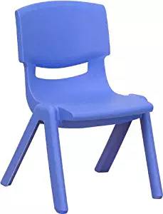 Flash Furniture Blue Plastic Stackable School Chair with 10.5'' Seat Height