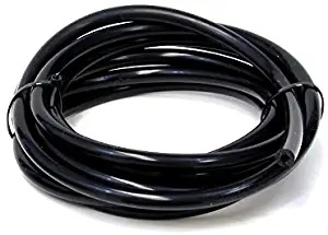 HPS HTSVH6-BLKx5 Black 5' Length High Temperature Silicone Vacuum Tubing Hose (60 psi Maxium Pressure, 1/4" ID)