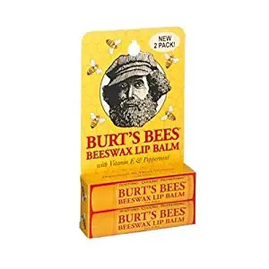 Burt's Bees Beeswax Lip Balm with Vitamin E & Peppermint 0.3 oz (Pack of 6)