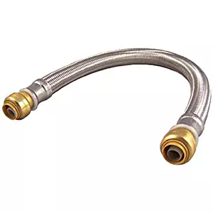 SharkBite U3008FLEX18LFA Flexible Water Hose 1/2 inch x 1/2 inch Push-to-Connect Braided Stainless Steel Water Connector