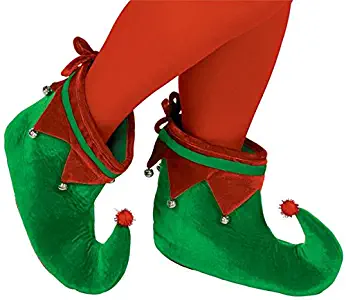 Adult Elf Fabric Shoes, Christmas Party Costume