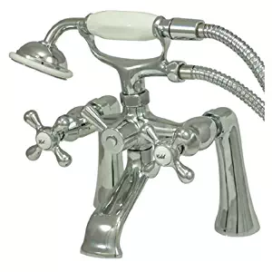 Kingston Brass KS268C Victorian 7-Inch Deck Mount Tub and Shower Faucet, Polished Chrome