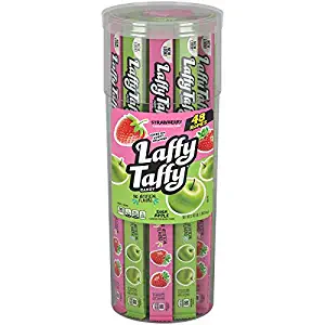 Laffy Taffy Rope, Sour Apple and Strawberry Canister, 48 Count