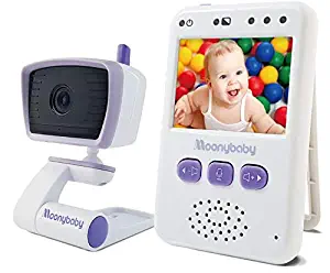 Baby Monitor with Camera and Audio by Moonybaby, Long Battery Life, Long Range, Non-WiFi, Color Screen, Auto Night Vision, 2 Way Talk Back, Zoom in, Power Saving and VOX, Voice Activation