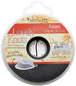 Lovely Knots - Asian Knotting Cord 1mm Thick - Black (50 Yards On Bobbin)